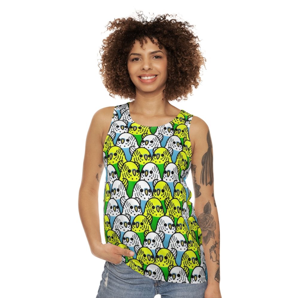 Too Many Birds Budgie Squad Unisex Tank Top - women