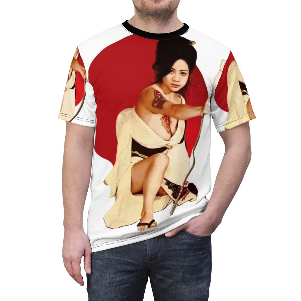 Reiko Ike AOP T-shirt depicting the legendary Japanese film heroine - men front