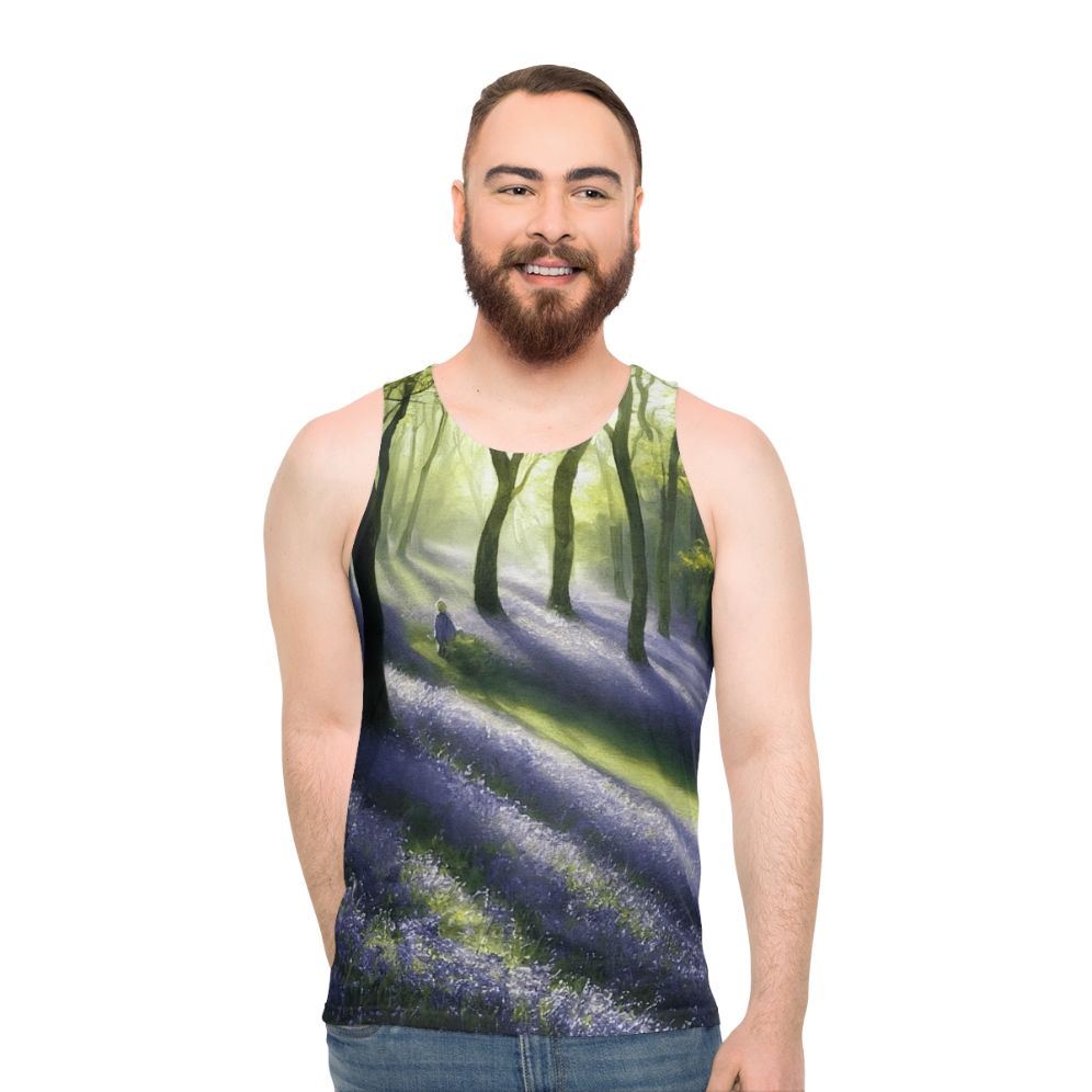 Unisex Bluebell Banks watercolor tank top - men