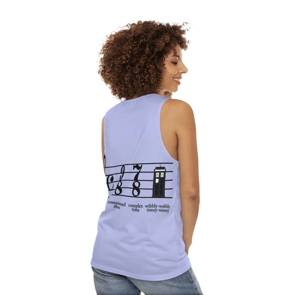 Timey Wimey Doctor Who Unisex Tank Top - women back