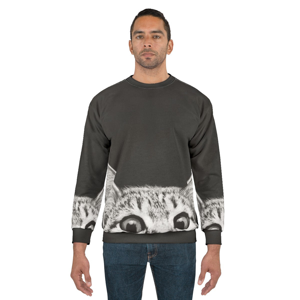 Cozy "You Asleep Yet?" kitten print sweatshirt - men