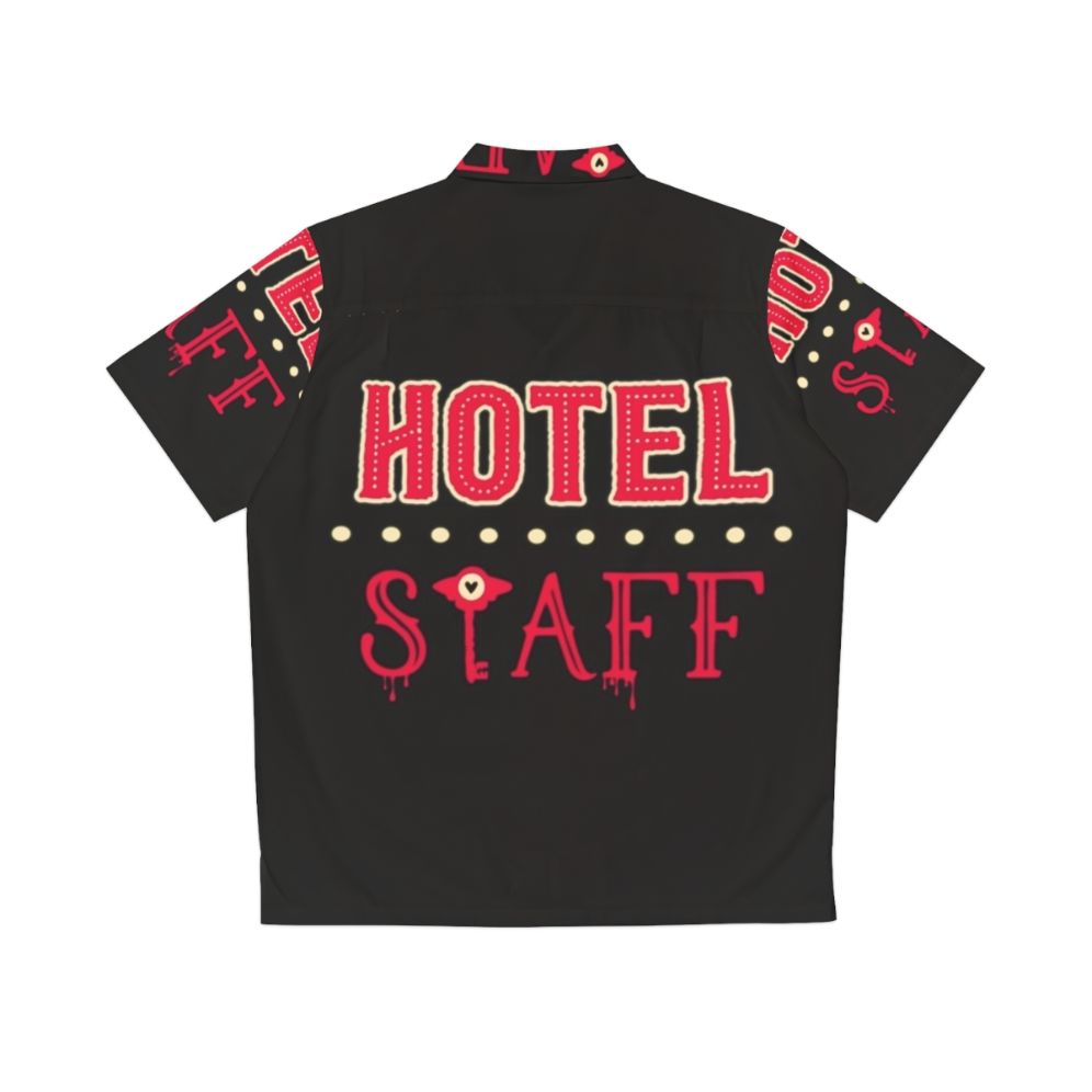 Hazbin Hotel Staff Hawaiian Shirt featuring cartoon characters - Back