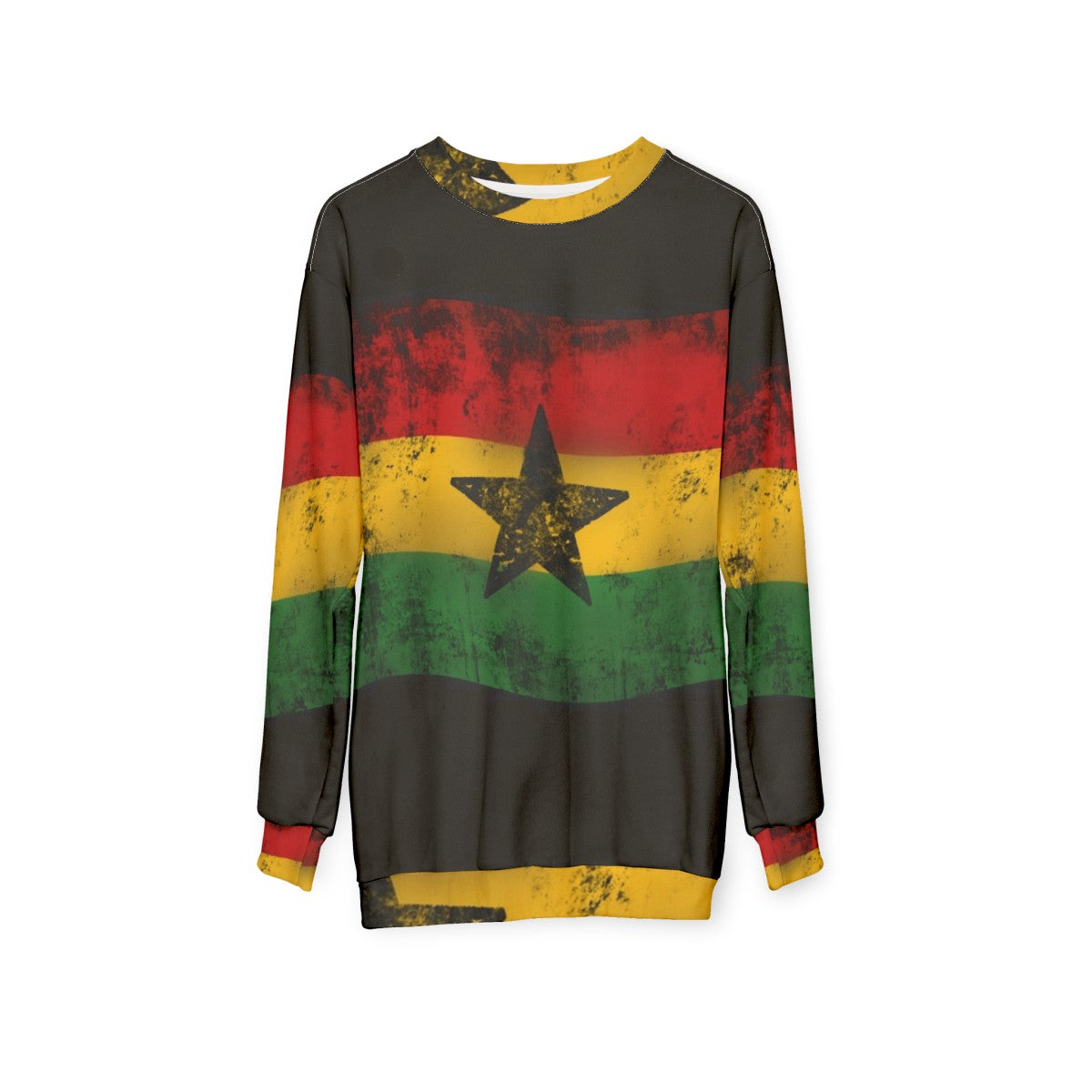 Reggae sweatshirt with One Love Rasta star design - hanging