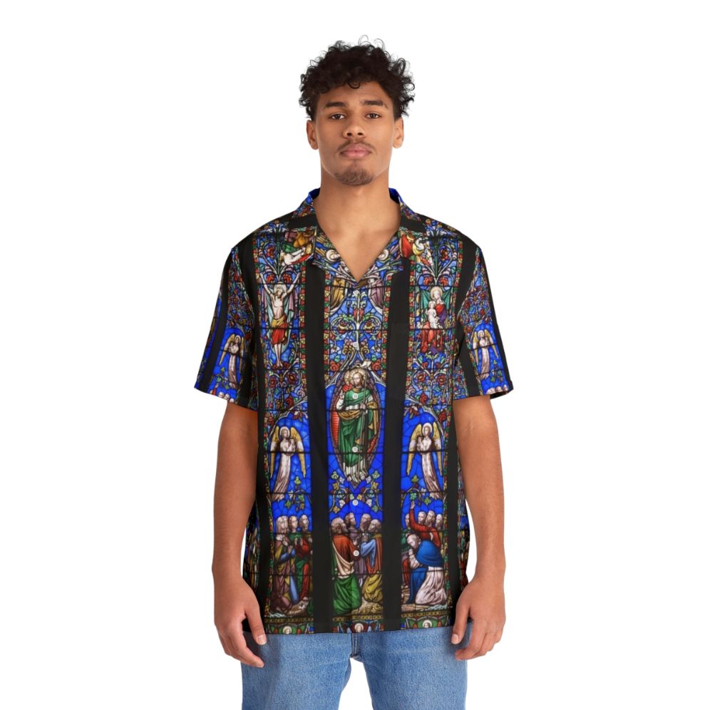 Church Stained Glass Window Hawaiian Shirt - People Front