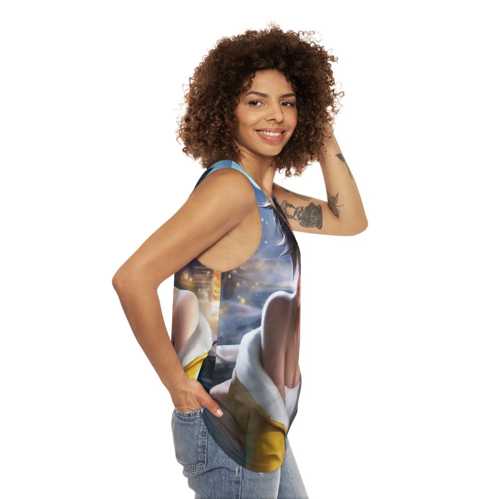 Anime-inspired hot spring tank top with Tracer design - women side