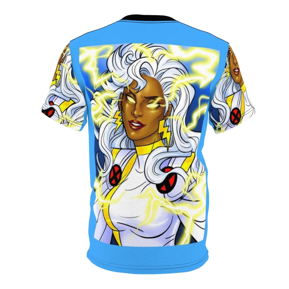 Mutant hero with electric storm powers on a vintage-inspired t-shirt design - Back