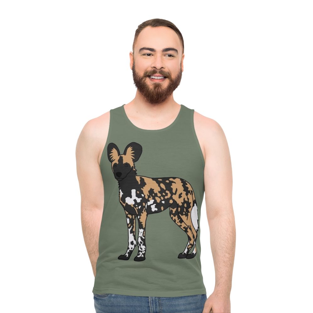 African Painted Dog Unisex Tank Top - men