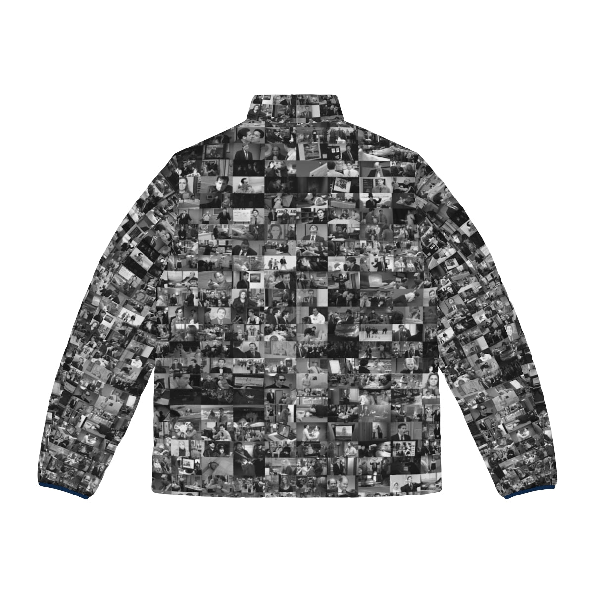 The Office themed puffer jacket featuring characters and iconic scenes from the hit TV show - Back