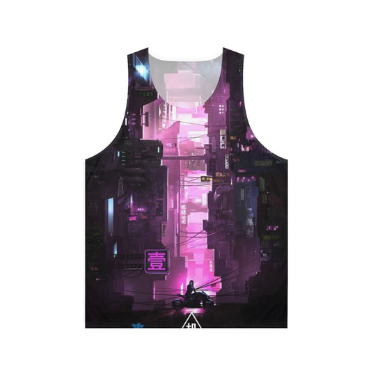 Cyberpunk anime manga tech unisex tank top