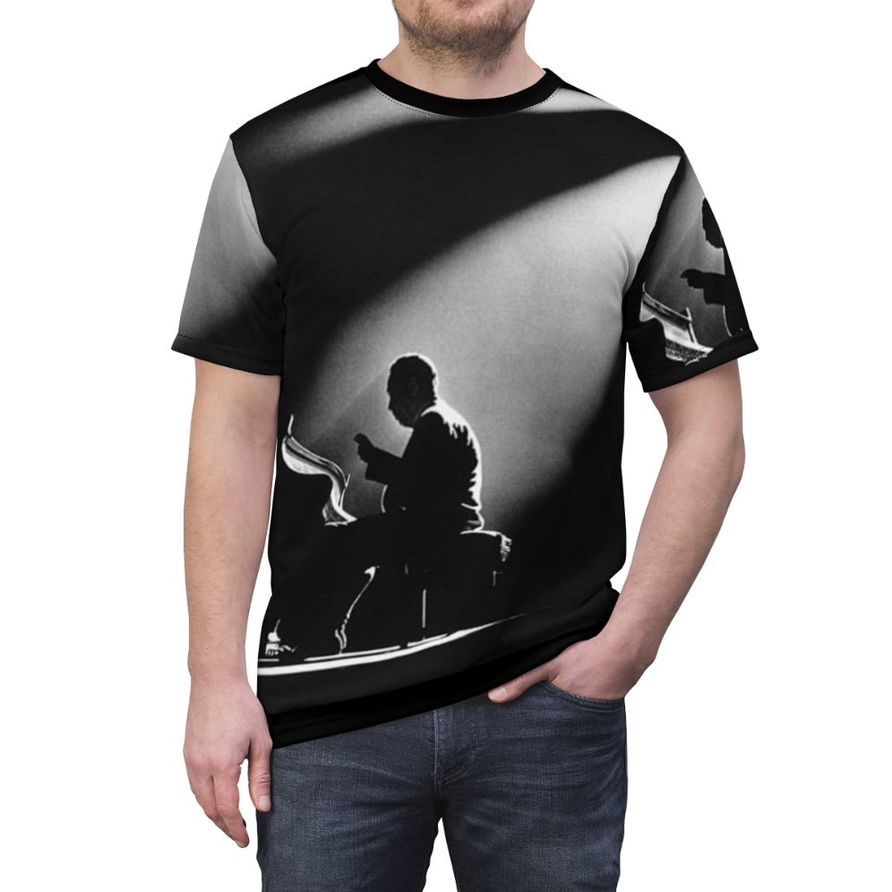 A stylish t-shirt featuring the iconic jazz pianist and bandleader Duke Ellington. - men front