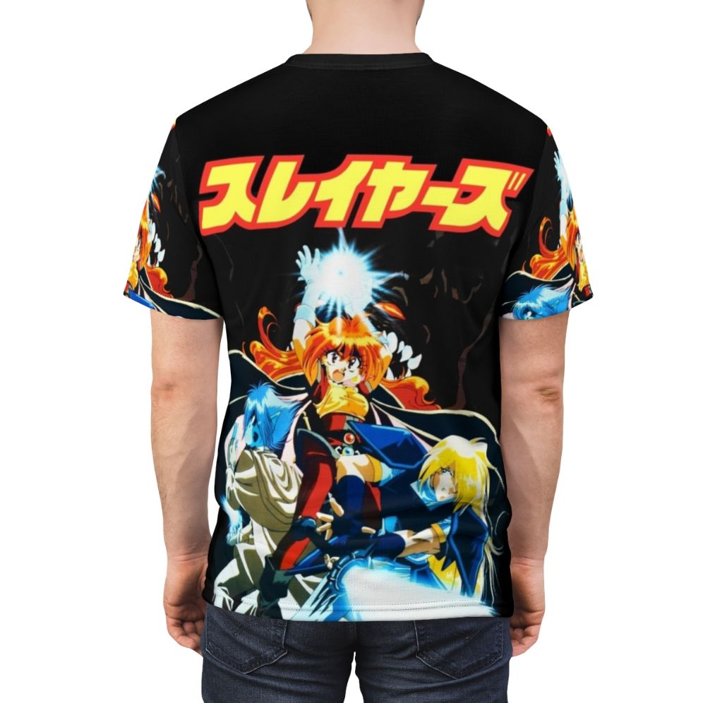 Slayers-themed t-shirt featuring characters from the popular anime and manga series - men back