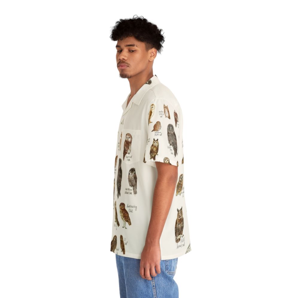 Owls Hawaiian Shirt with Tropical Owl Design - People Left