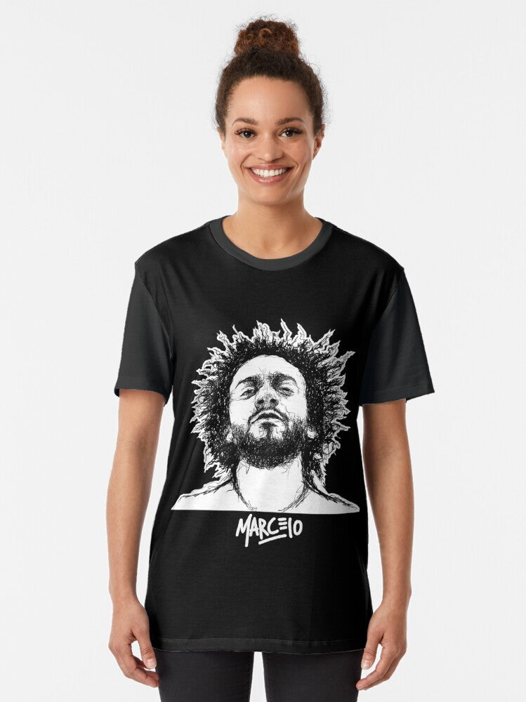 Marcelo Vieira Football Player Illustration Graphic T-Shirt - Women