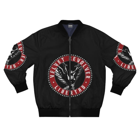 Velvet rock band bomber jacket