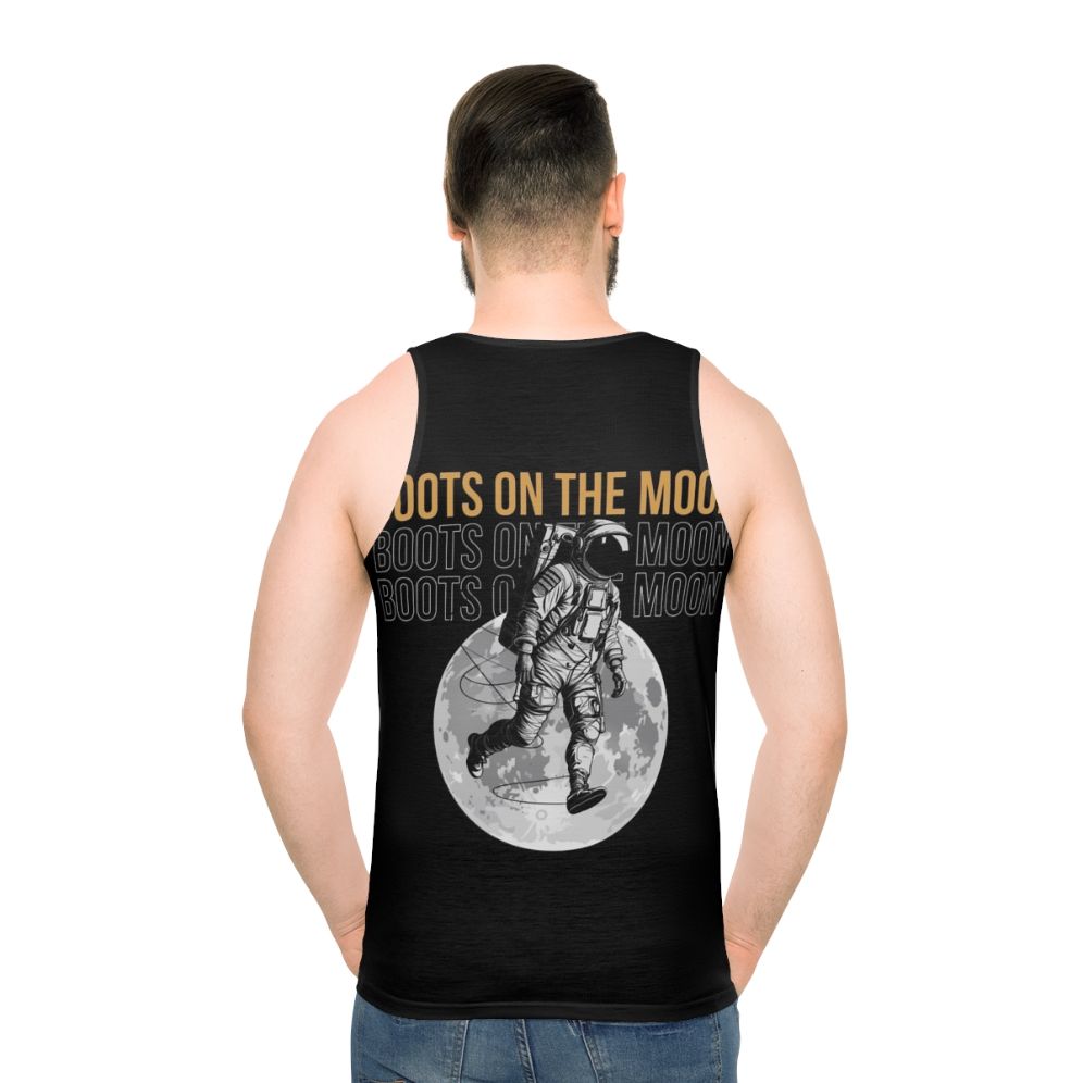 Space Force Boots on the Moon Unisex Tank Top - men back