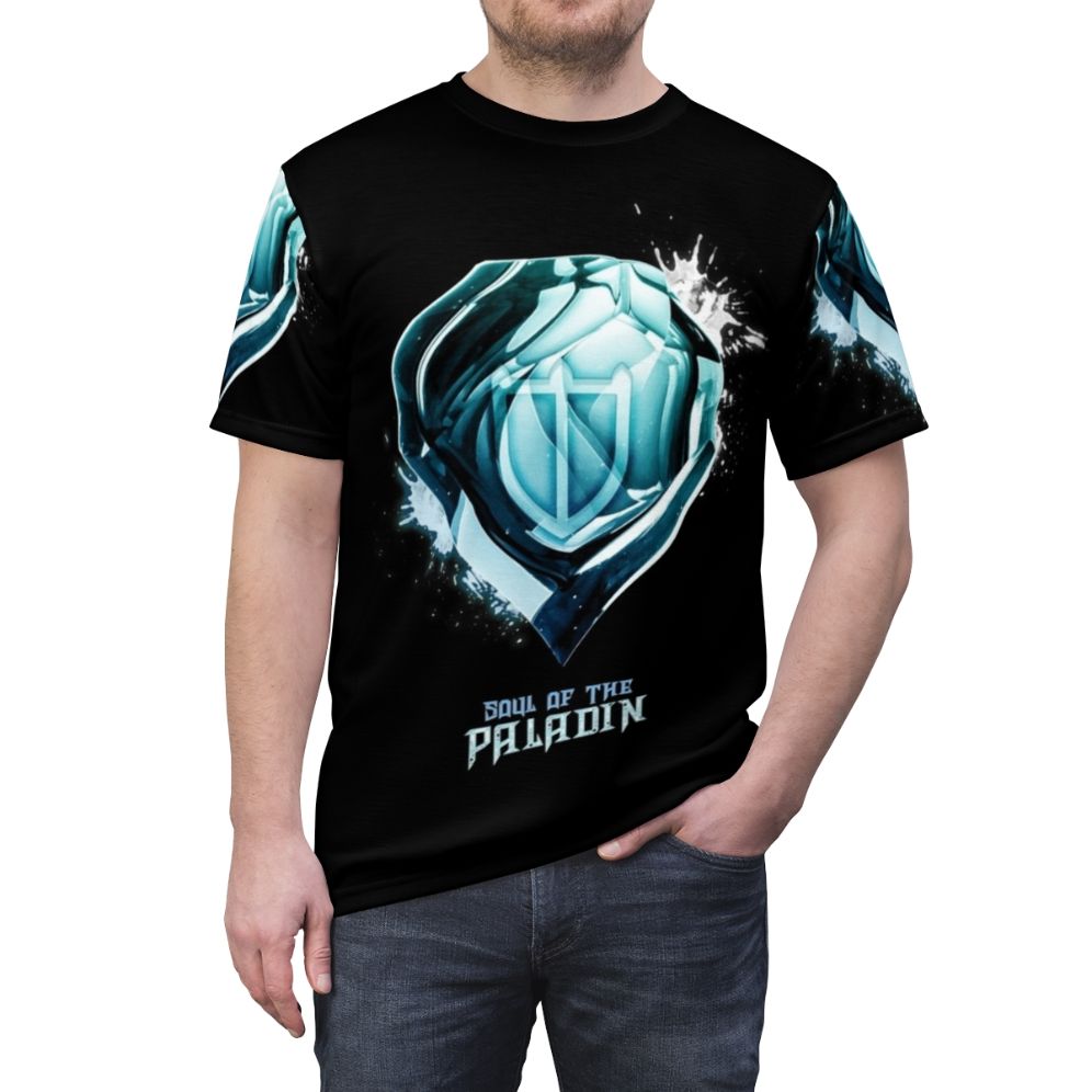 "Final Fantasy XIV Paladin Crystal Soul T-Shirt Design" - men front