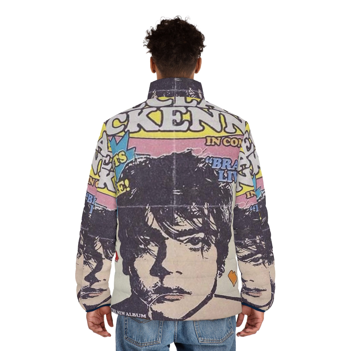 Declan Mckenna Retro Puffer Jacket with Indie Music Aesthetic - men back