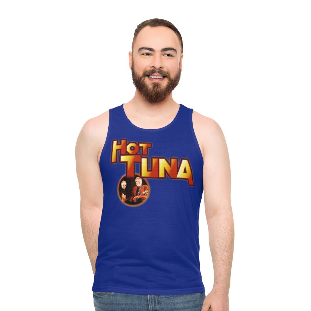 Unisex music inspired retro rock style tank top - men