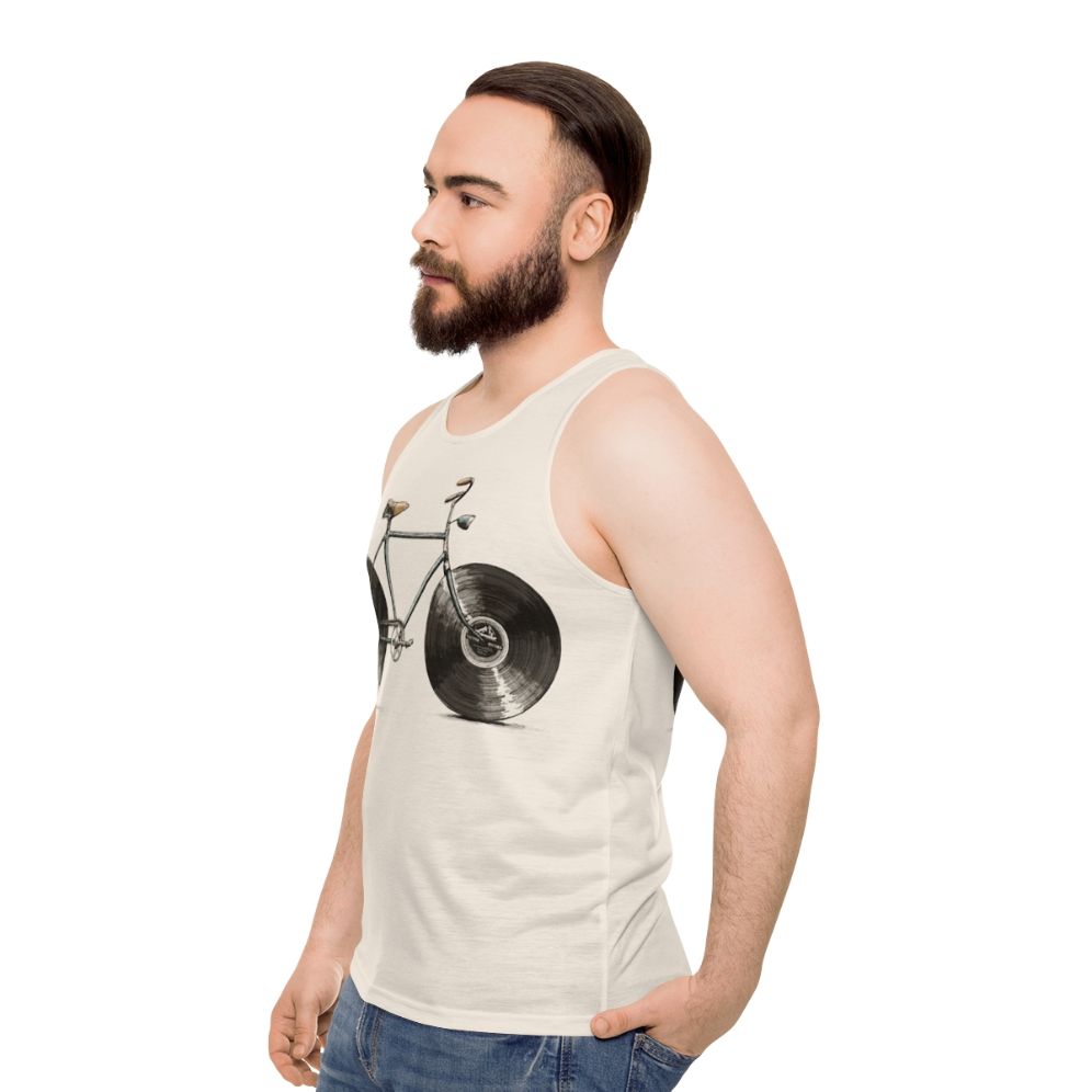 Unisex music and cycling tank top - men side