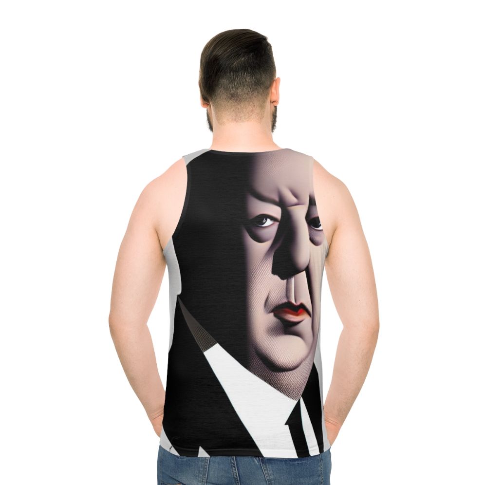 Alfred Hitchcock Inspired Unisex Tank Top - men back