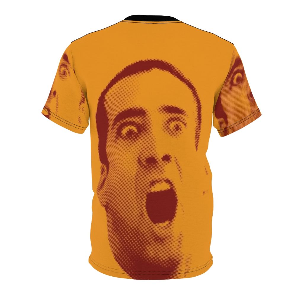 T-shirt featuring a pop art design of Nicolas Cage's iconic face - Back