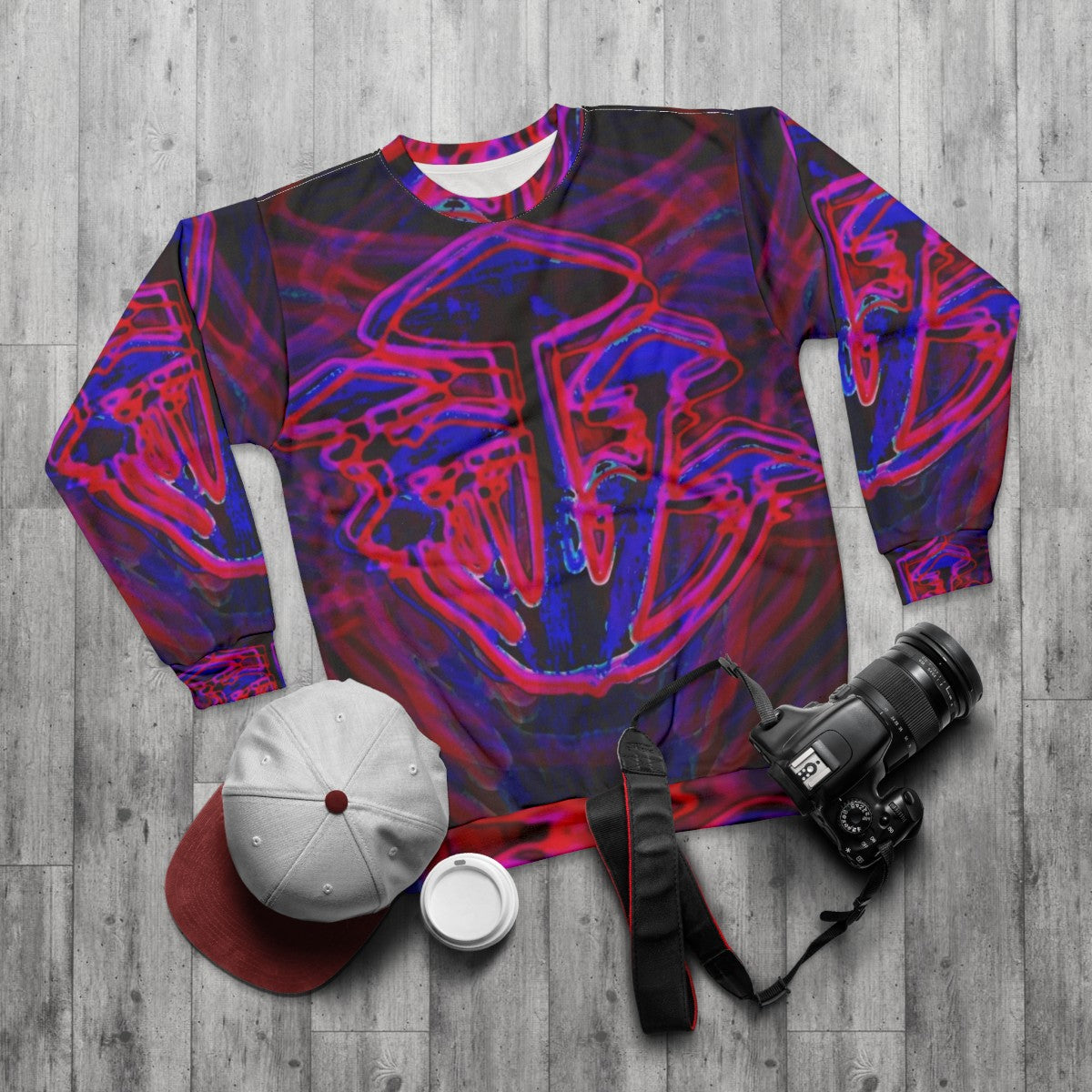 Neon Shrooms Sweatshirt - flat lay