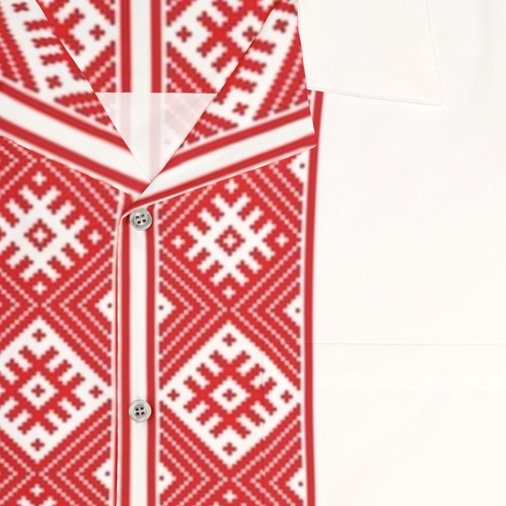 Belarusian pride Hawaiian shirt with Pahonia emblem - Detail