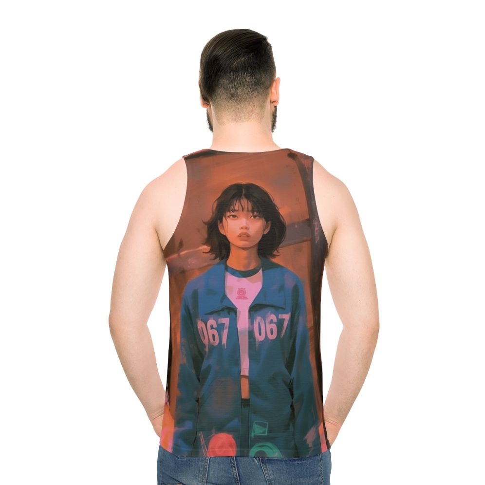 Squid Game Player 067 Kang Sae Byeok Unisex Tank Top - men back