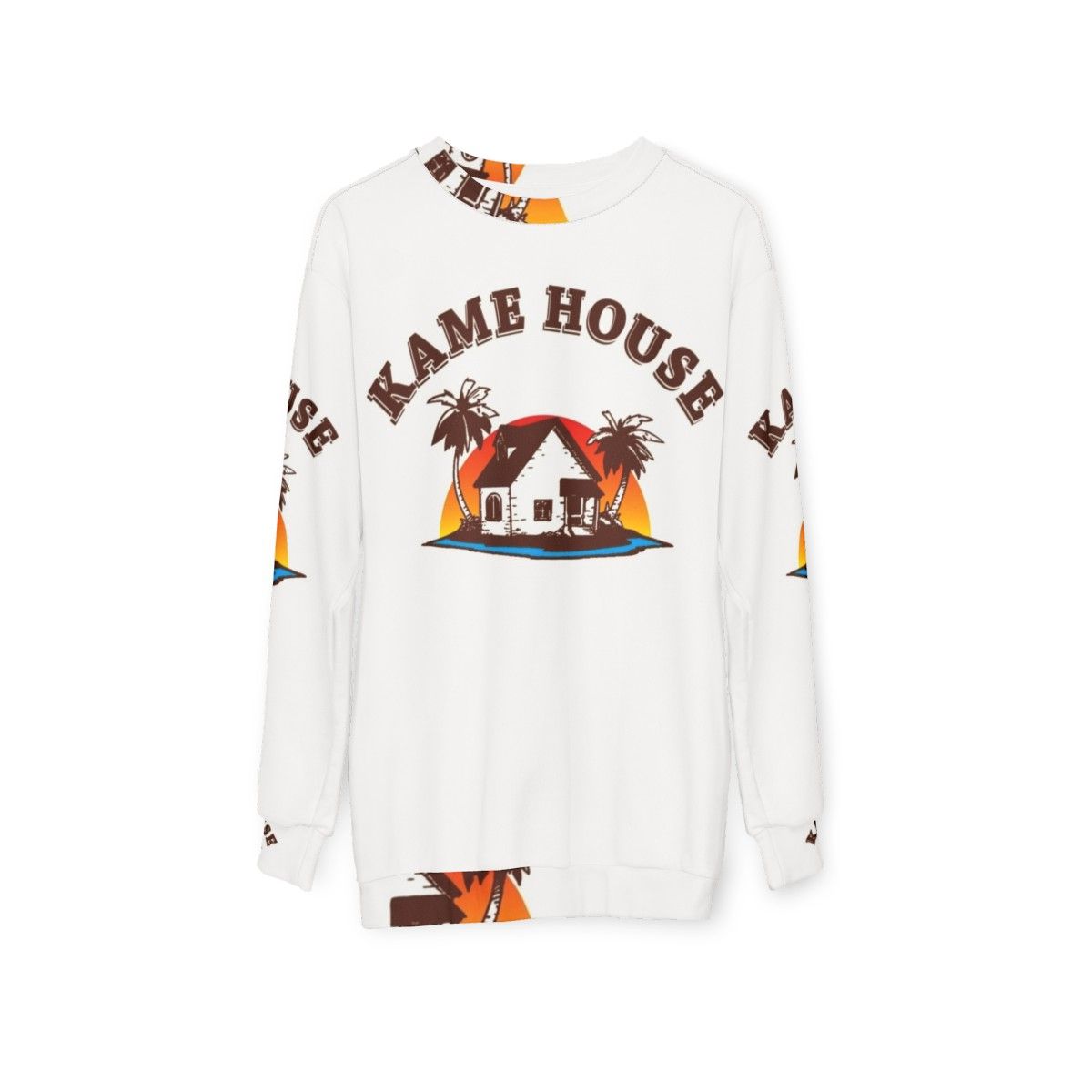 House of Training Movie Sweatshirt with Tropical Palm Tree Design - hanging