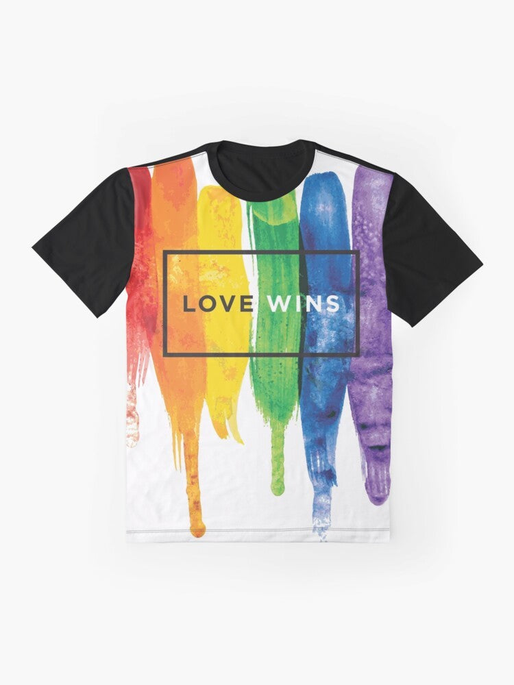 LGBTQ Pride Watercolor Rainbow Graphic T-Shirt - Flat lay