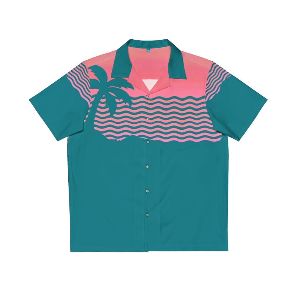 Sunset Fade Hawaiian Shirt with Indie Music and Vaporwave Aesthetic