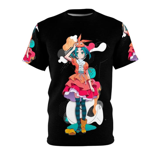 Monogatari-inspired t-shirt featuring the character Yotsugi Ononoki in an anime-style design.