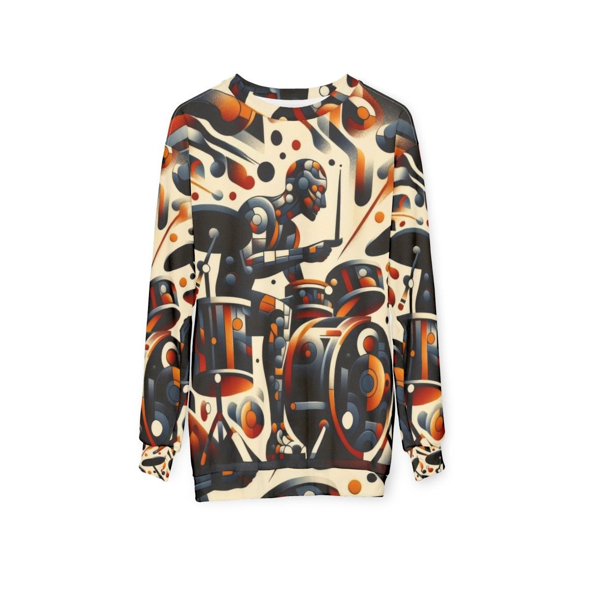 Abstract music drummer sweatshirt - hanging