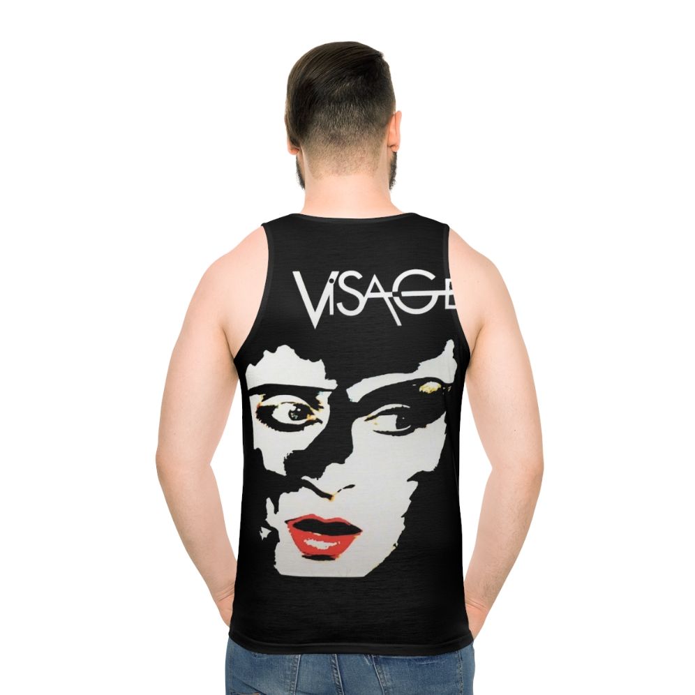 Unisex synth pop tank top - men back