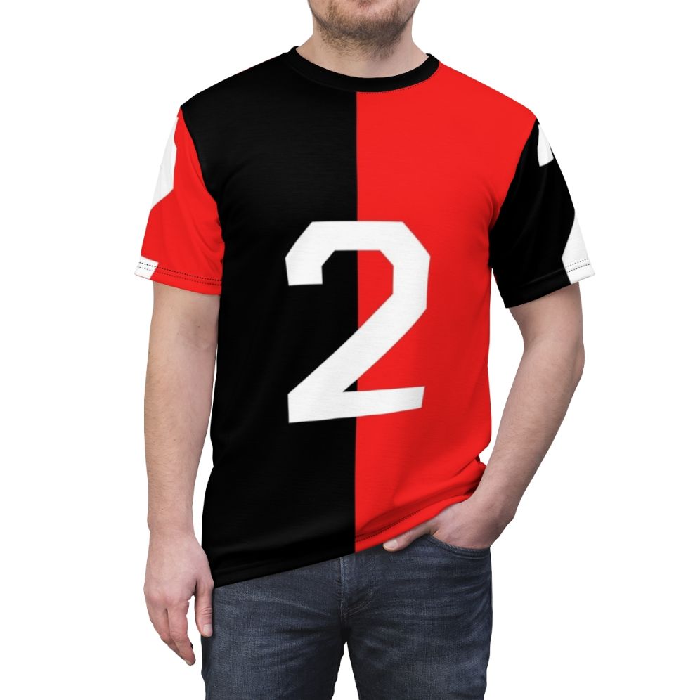 Newells Old Boys Football Jersey T-shirt with Marcelo Bielsa Inspired Design - men front