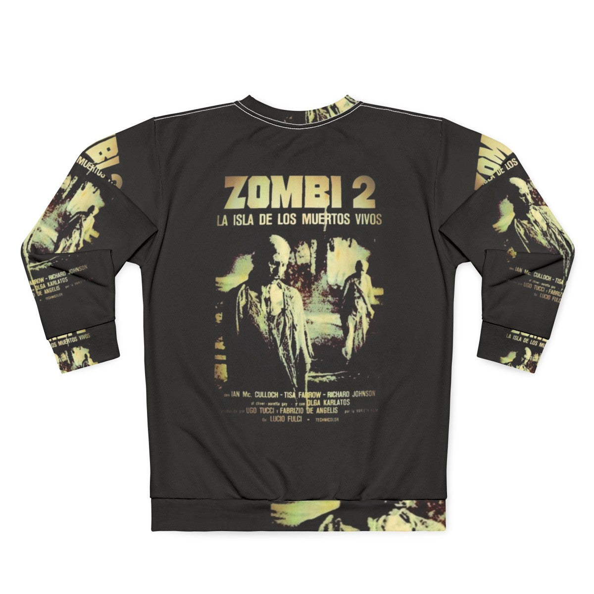 Zombi 2 Sweatshirt featuring horror imagery and the classic film - Back