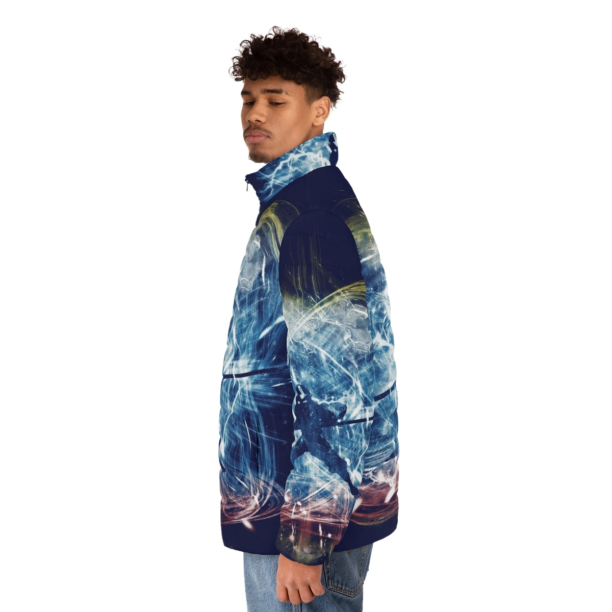 Elemental Storm Puffer Jacket featuring Avatar the Last Airbender inspired art - men side left