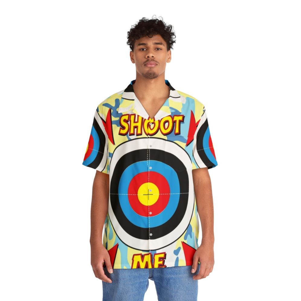 Paintball bullseye Hawaiian shirt for stag and hen parties - People Front