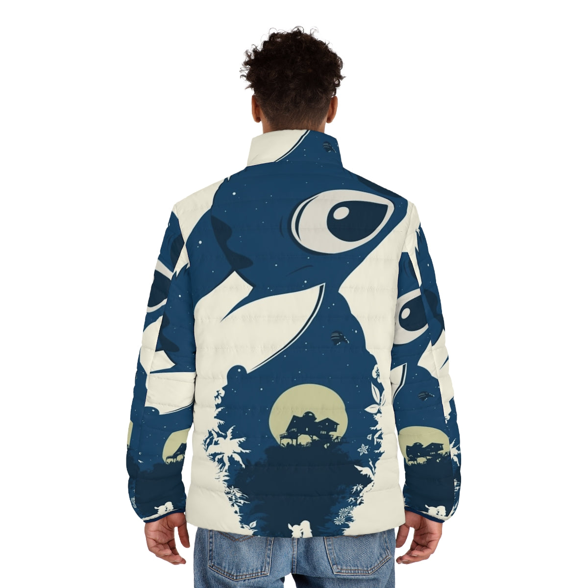 Lilo and Stitch inspired puffer jacket with 626 design - men back