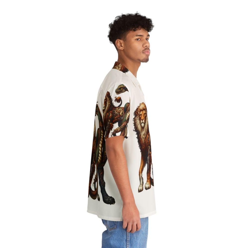 Embroidered chimera Hawaiian shirt with legendary fantasy creatures - People Pight