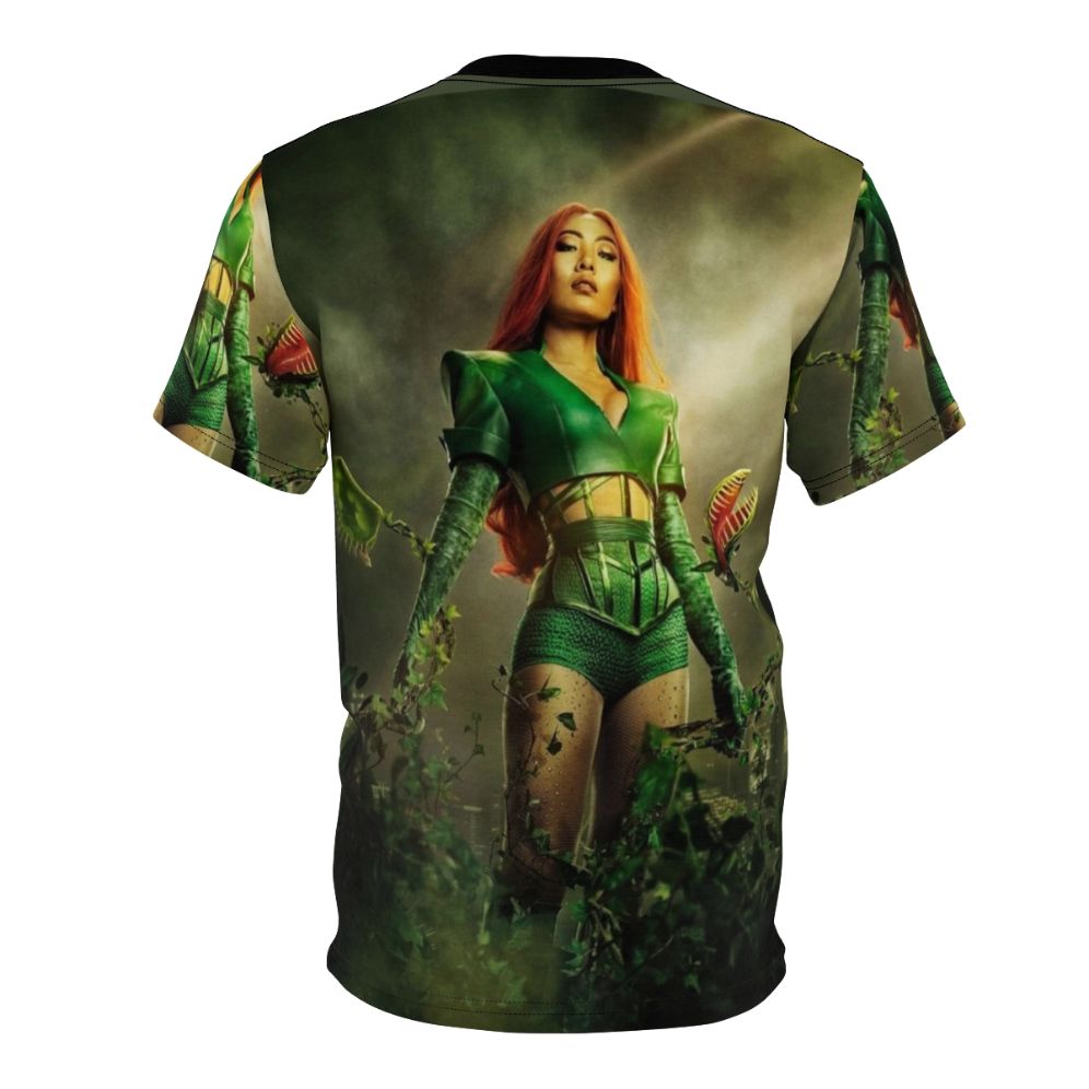 T-shirt featuring stylized artwork of Poison Ivy, the DC Comics supervillain with plant-based powers. - Back