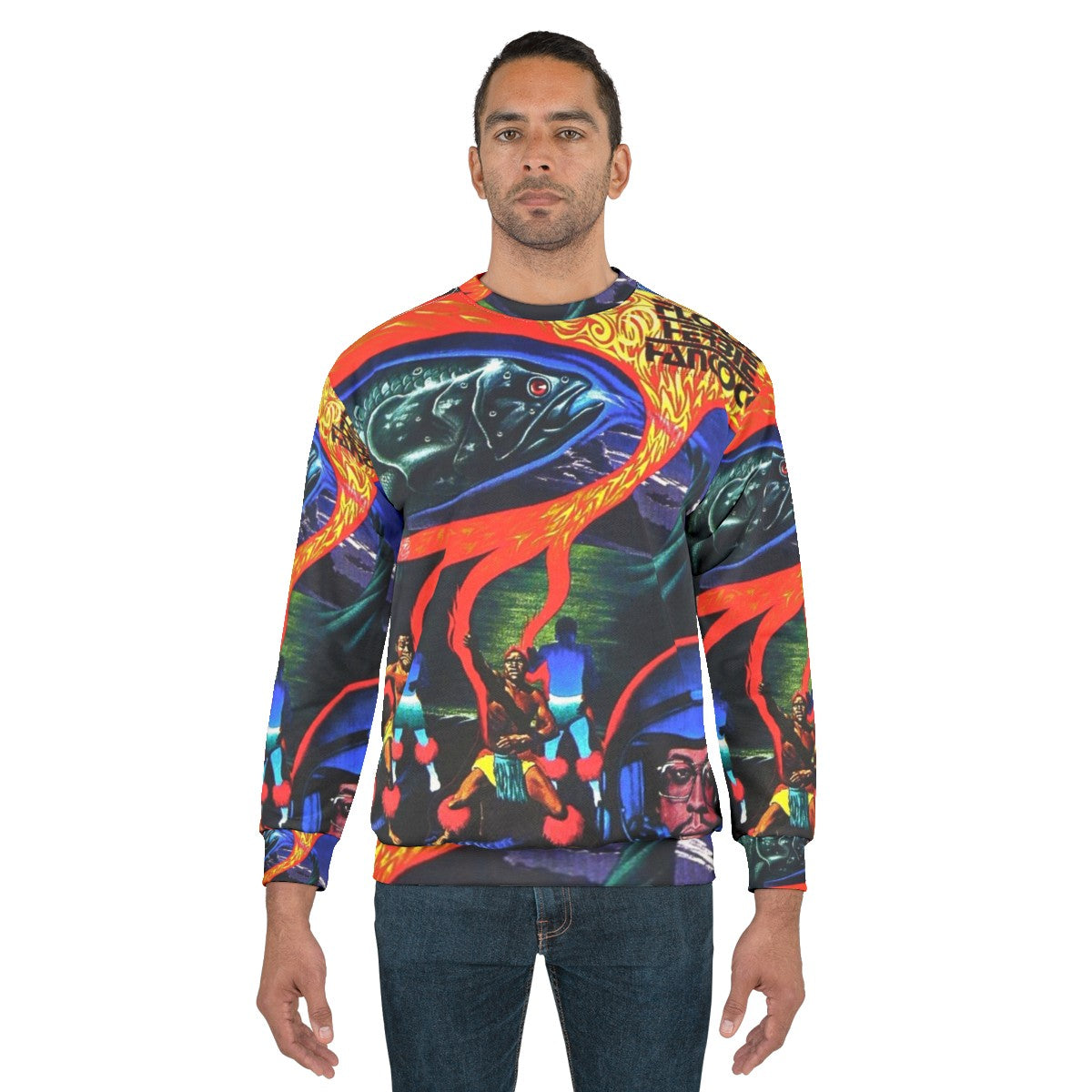 Flood Album Sweatshirt featuring jazz, funk, soul, and blues music design - men