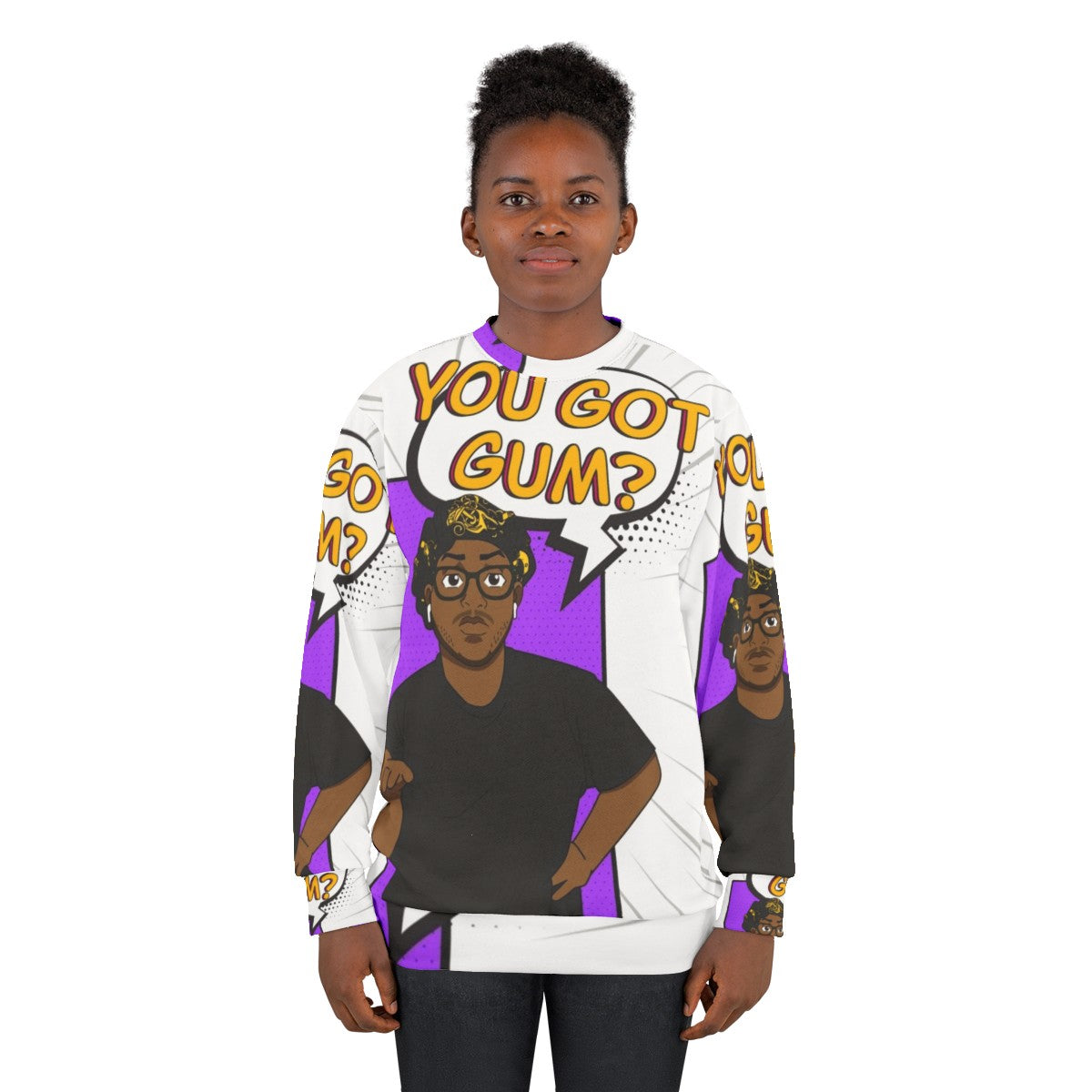 "You Got Gum" Sweatshirt with Funny Eddie Jokes - women