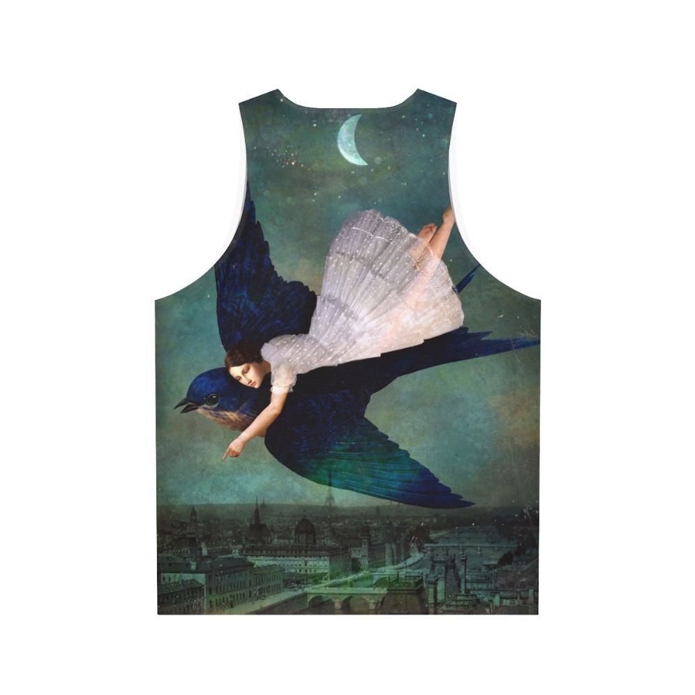 Unisex tank top with Paris night sky design - Back