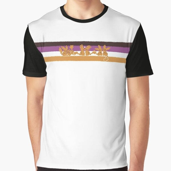 Nonbinary pride graphic t-shirt with "Electric Love" design