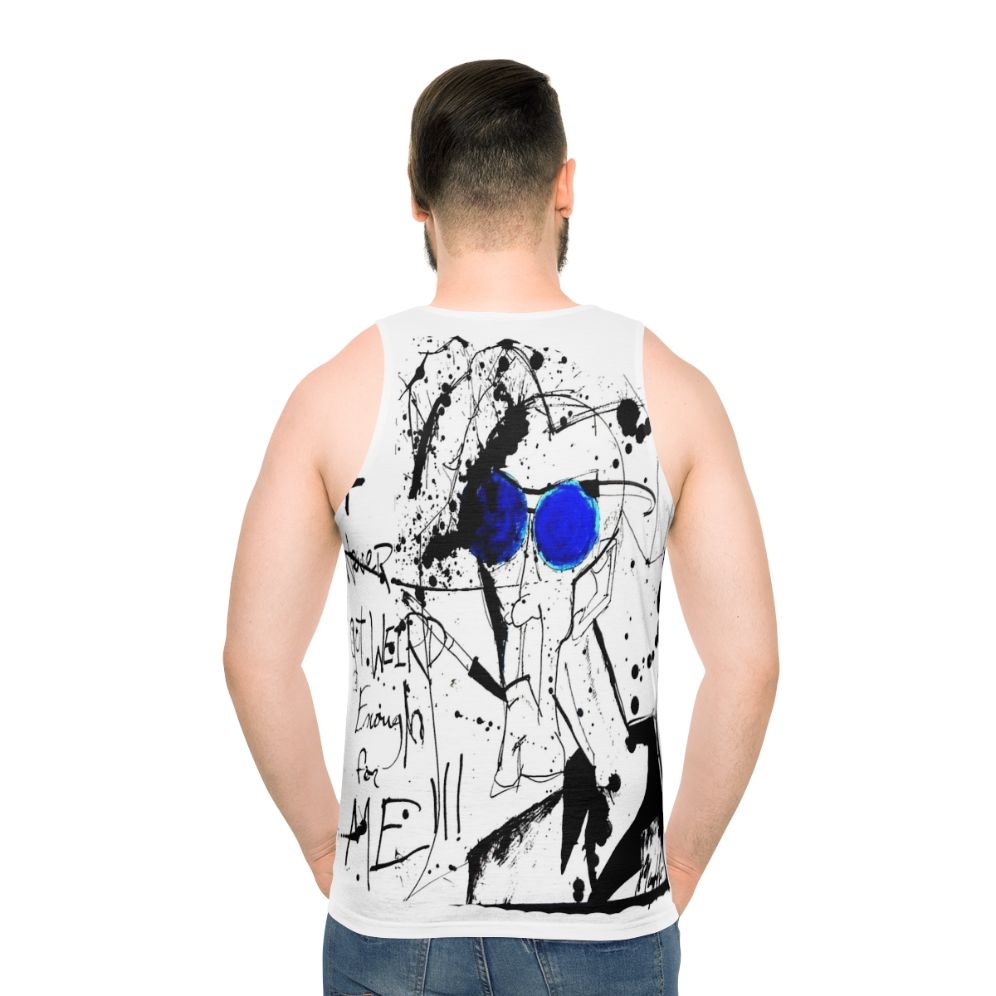 Hunter S. Thompson Gonzo Unisex Tank Top with Ink Splatter Design - men back