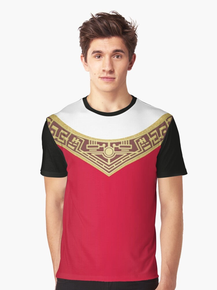 Zeo Red Graphic T-Shirt featuring the Red Ranger from the Power Rangers Zeo TV series - Men