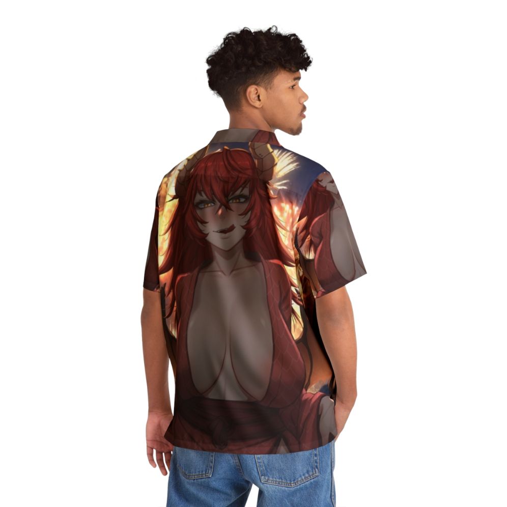 Zentreya Dragon Girl Kimono Hawaiian Shirt - People Back