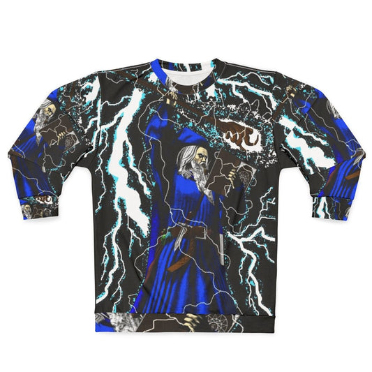 Traditional high fantasy wizard blue sweatshirt