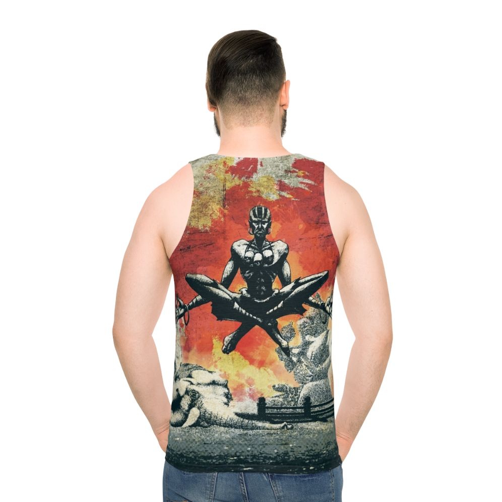 Dhalsim-Inspired Yoga Master Unisex Tank Top - men back